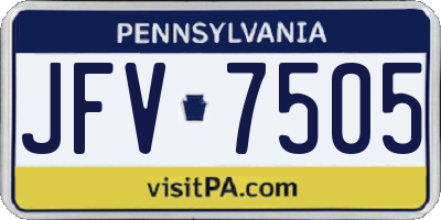 PA license plate JFV7505