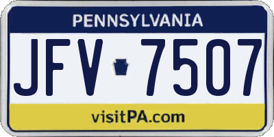 PA license plate JFV7507