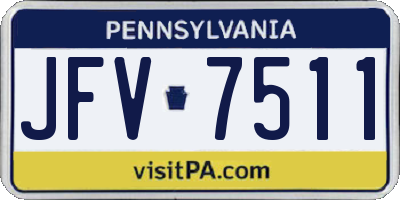 PA license plate JFV7511