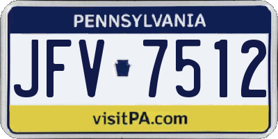 PA license plate JFV7512