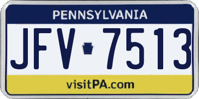 PA license plate JFV7513