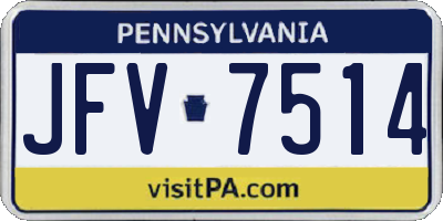 PA license plate JFV7514