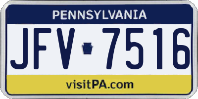 PA license plate JFV7516