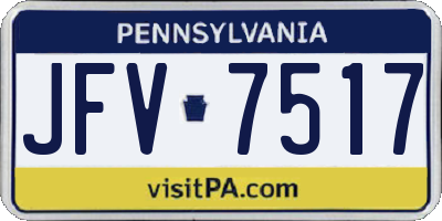 PA license plate JFV7517