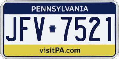 PA license plate JFV7521