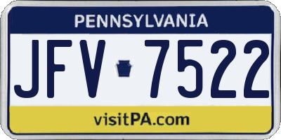 PA license plate JFV7522