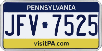 PA license plate JFV7525