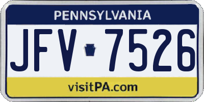 PA license plate JFV7526