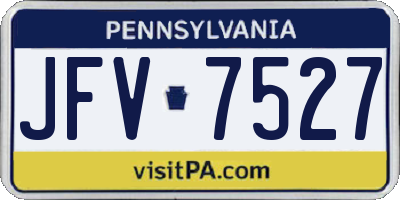 PA license plate JFV7527