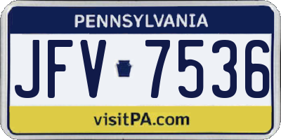 PA license plate JFV7536