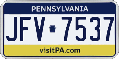 PA license plate JFV7537