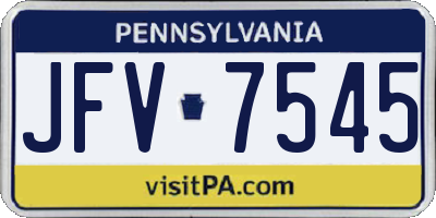 PA license plate JFV7545