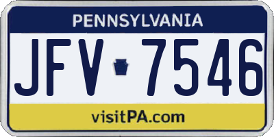 PA license plate JFV7546