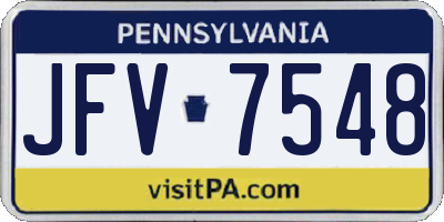 PA license plate JFV7548