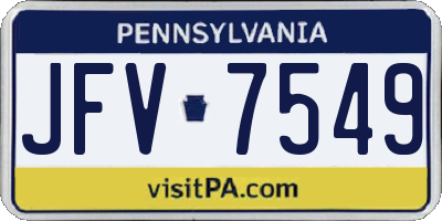 PA license plate JFV7549