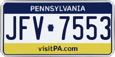 PA license plate JFV7553
