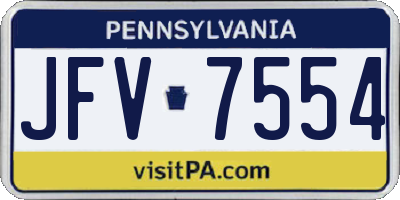 PA license plate JFV7554