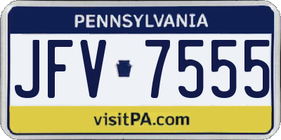 PA license plate JFV7555