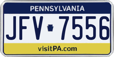 PA license plate JFV7556