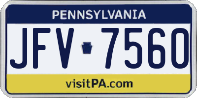 PA license plate JFV7560