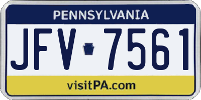PA license plate JFV7561