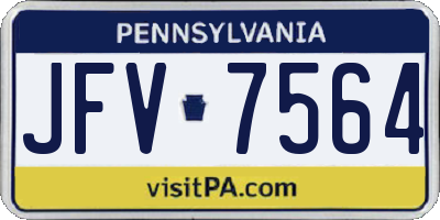 PA license plate JFV7564