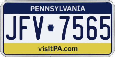 PA license plate JFV7565