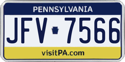 PA license plate JFV7566