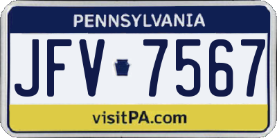 PA license plate JFV7567