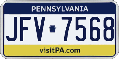PA license plate JFV7568