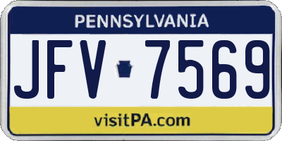 PA license plate JFV7569
