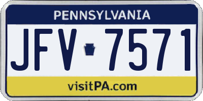 PA license plate JFV7571
