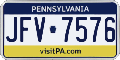 PA license plate JFV7576