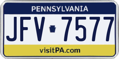 PA license plate JFV7577