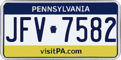 PA license plate JFV7582