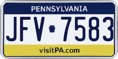 PA license plate JFV7583