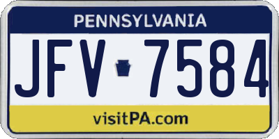 PA license plate JFV7584