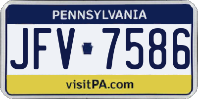 PA license plate JFV7586