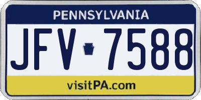 PA license plate JFV7588