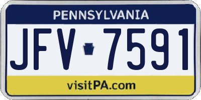 PA license plate JFV7591