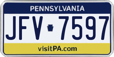 PA license plate JFV7597