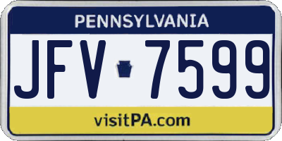 PA license plate JFV7599