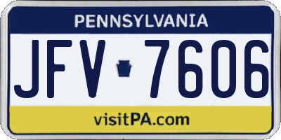 PA license plate JFV7606