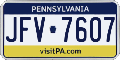 PA license plate JFV7607