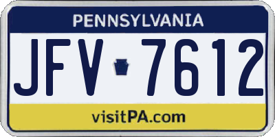 PA license plate JFV7612