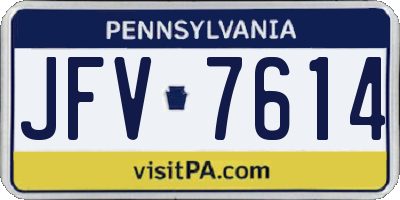 PA license plate JFV7614