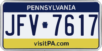 PA license plate JFV7617