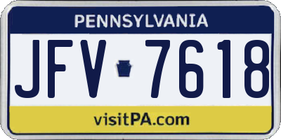 PA license plate JFV7618