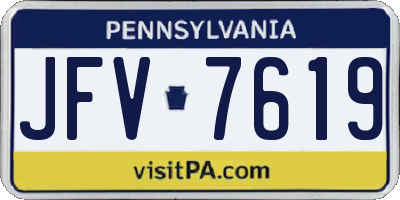PA license plate JFV7619