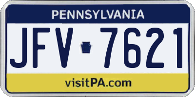 PA license plate JFV7621